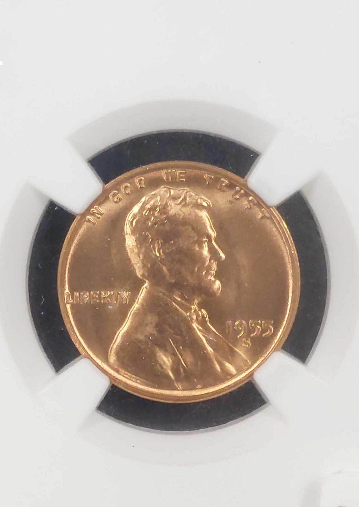 1955-S Lincoln Wheat Cent NGC MS 66 RD