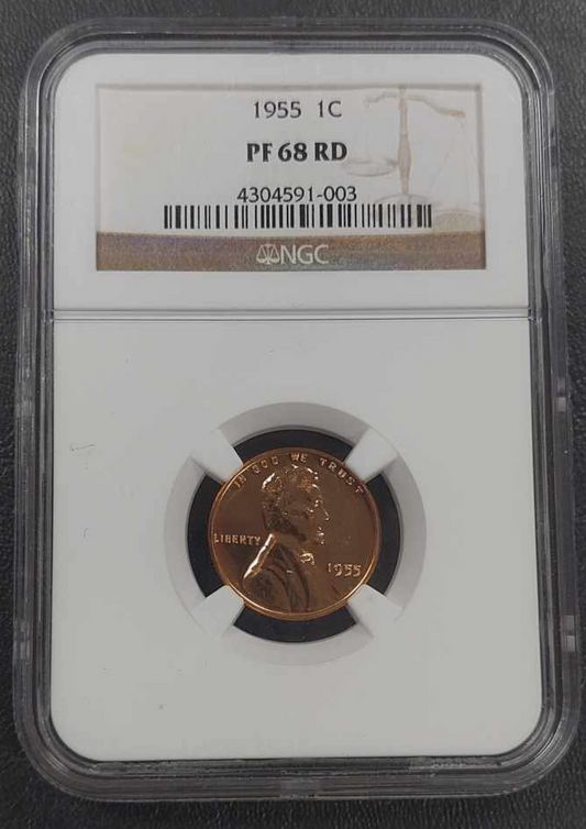 1955 Lincoln Wheat Cent NGC PF68RD