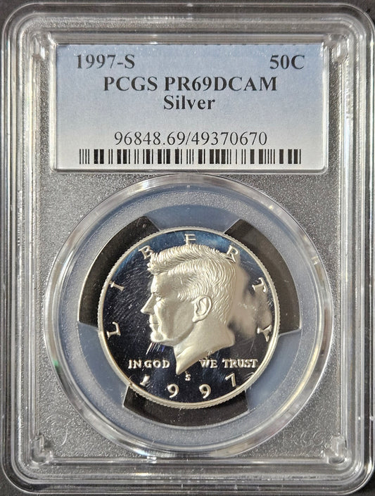 1997-S Kennedy Proof Silver Half Dollar PCGS PR69DCAM  Awesome Deep Cameo Contrast!!