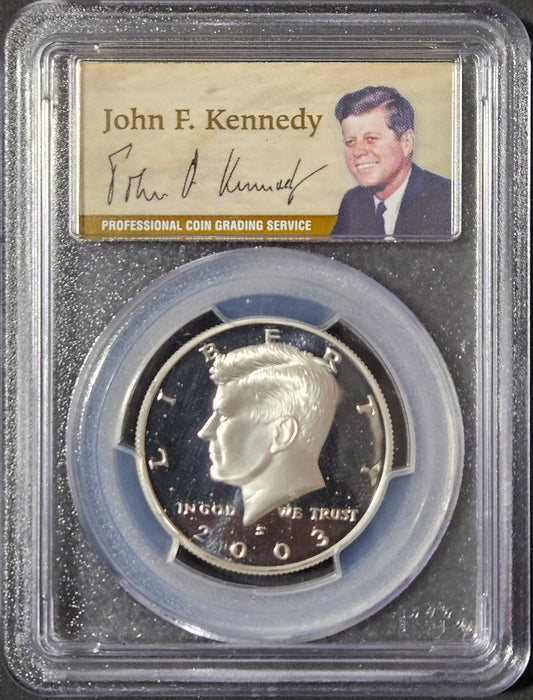 2003-S Kennedy Proof Silver Half Dollar PCGS PR69DCAM  50th Anniversary John F Kennedy Signature