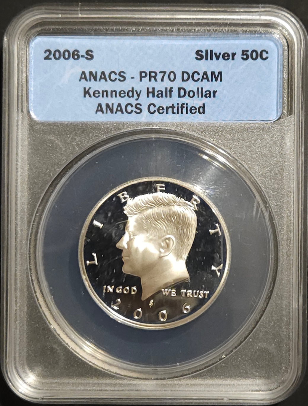 2006-S Kennedy Silver Half Dollar ANACS PR70DCAM  Stunning Perfect Grade Deep Cameo Contrast!!