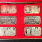 THE AMERICAN PATRIOTS SET OF 6 .999 Vintage SILVER ART BARS - Silver Mint Ingots