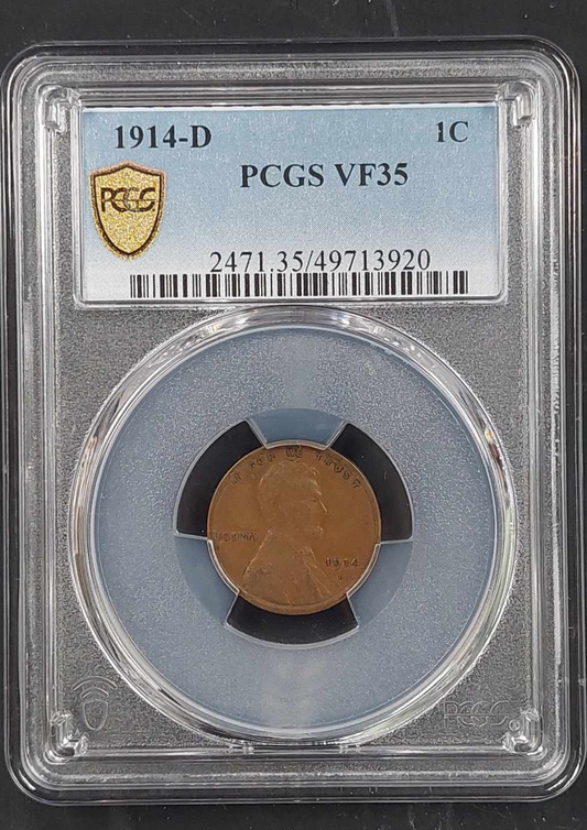 1914-D Lincoln Wheat Cent PCGS VF35