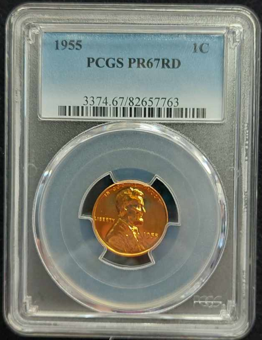 1955-P Lincoln Wheat Cent PCGS PR67RD