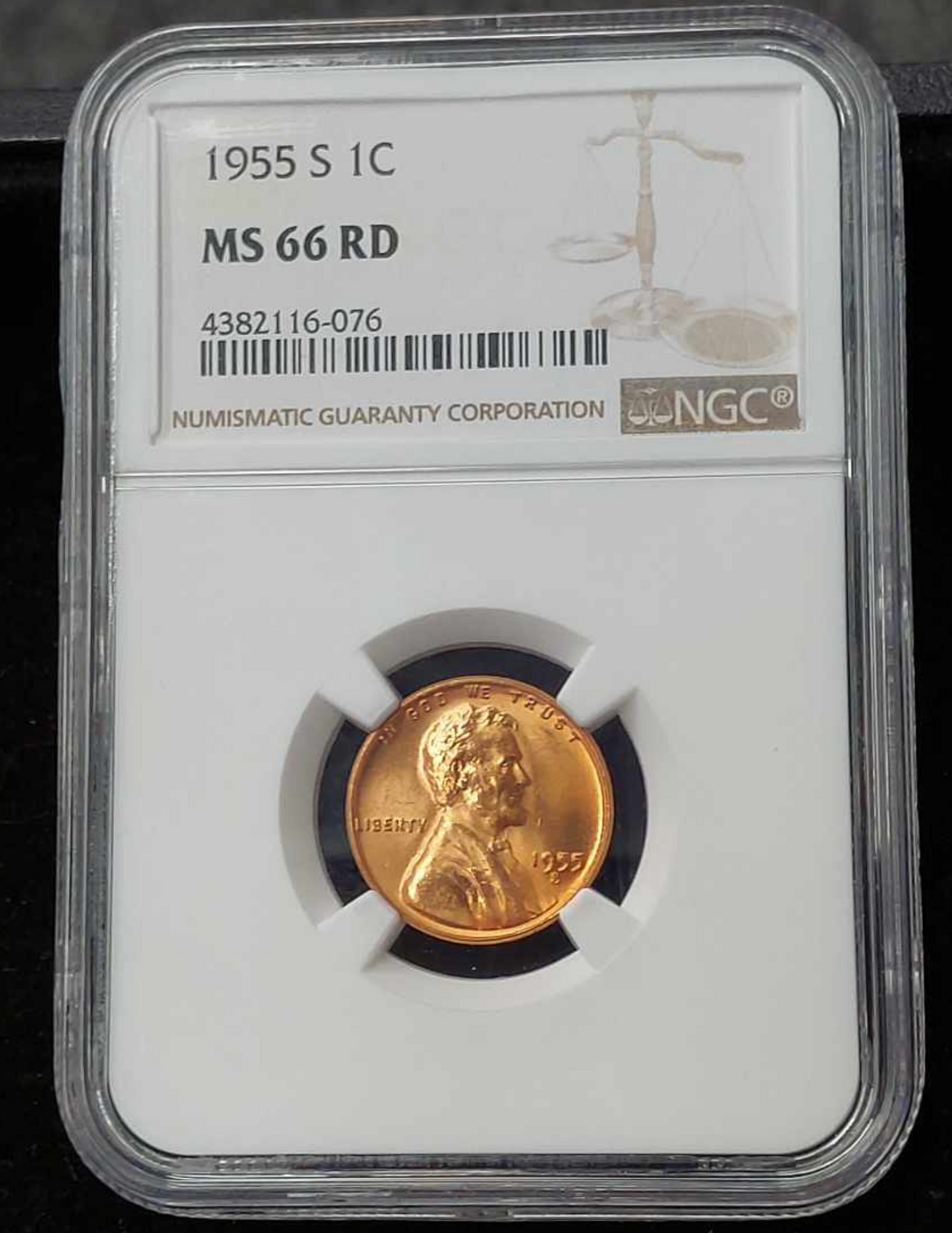 1955-S Lincoln Wheat Cent NGC MS66RD