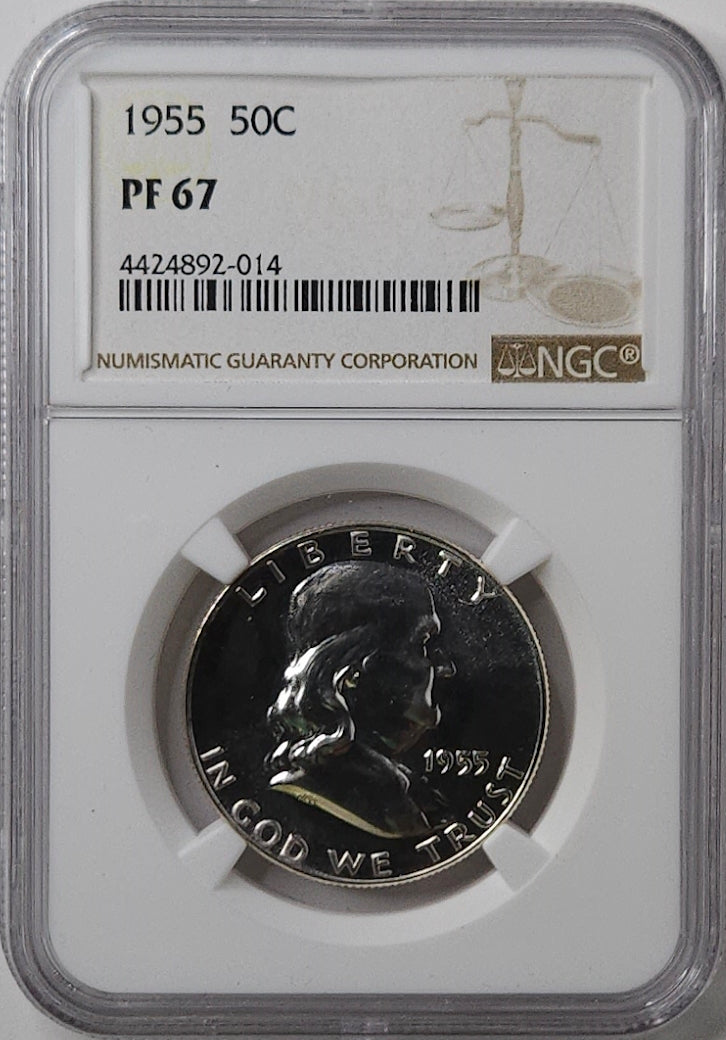 1955-P Franklin Half Dollar NGC PF67  Awesome Proof Coin!!!