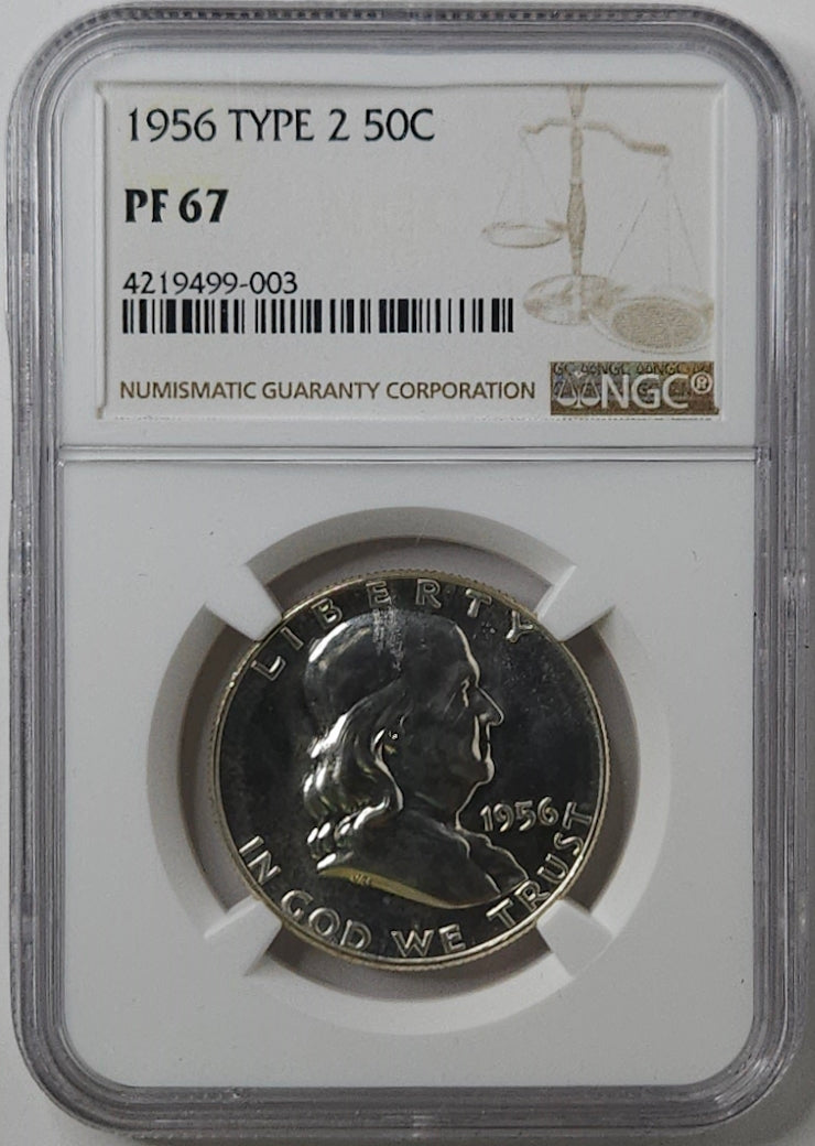 1956-P Franklin Half Dollar NGC PF67 Type 2