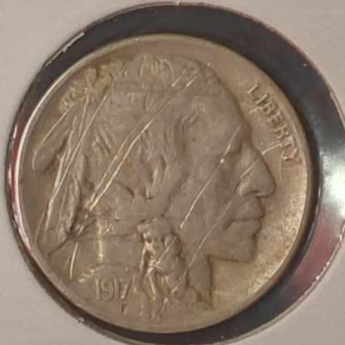 1917-D Buffalo Nickel Ungraded Extra Fine Scratched