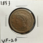 1853 Large Cent - Very Fine