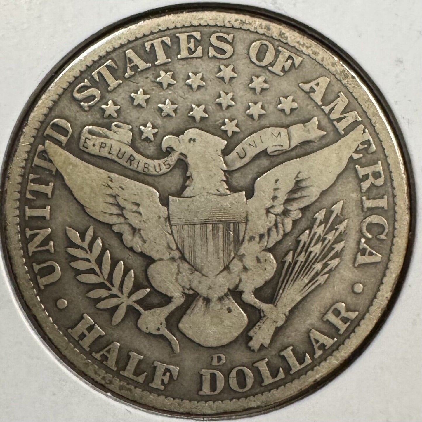 1912 D Barber Half Dollar - Very Good