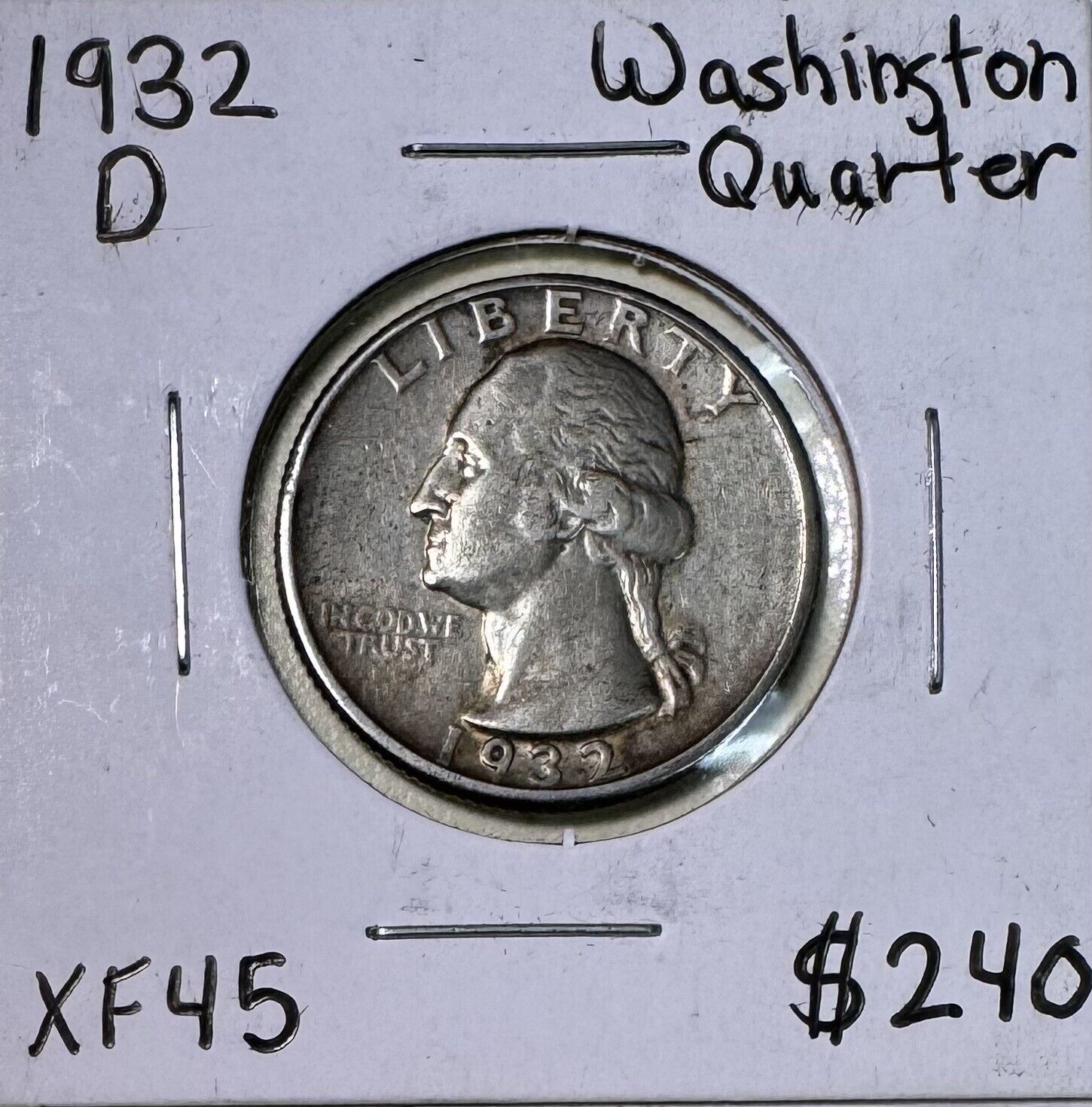 1932 D Washington Quarter - Extra Fine ( 301022 )