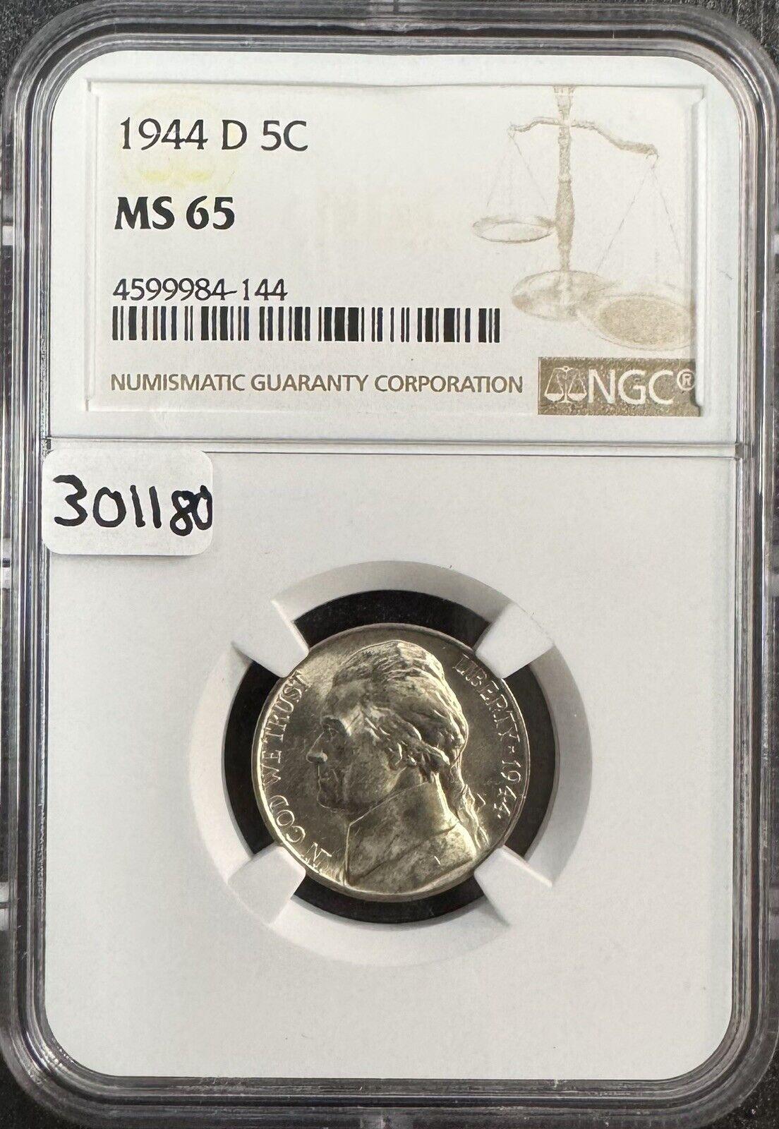 1944 D Jefferson War Nickel NGC - MS65 ( 301180 )