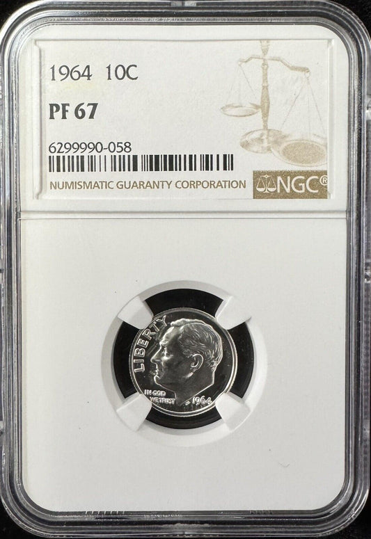 1964 Roosevelt Dime NGC - PF67 ( 300811 )