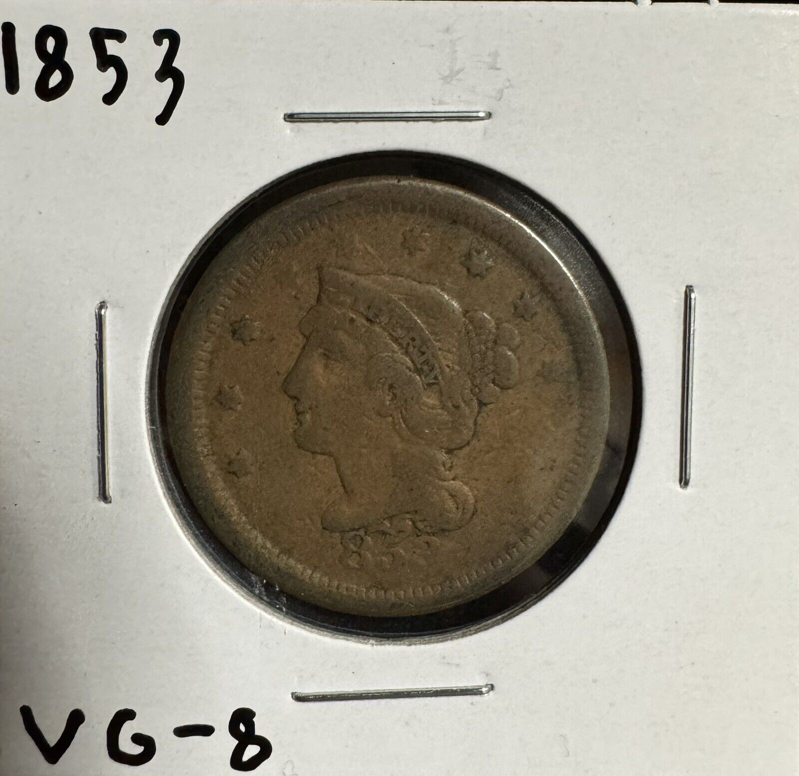 1853 Large Cent - Very Good ( 300871 )