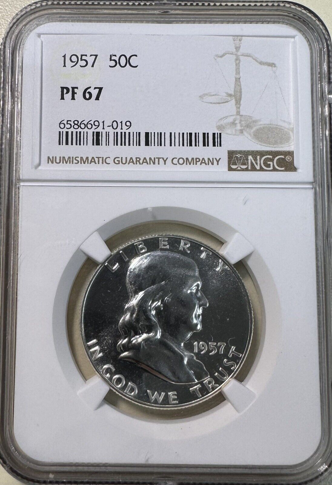 1957 Franklin Half Dollar NGC - PF 67 ( 300983 )