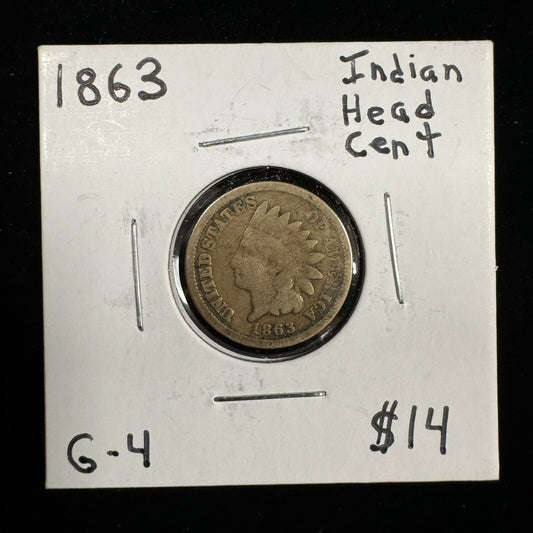 1863 Indian Head Cent - Good