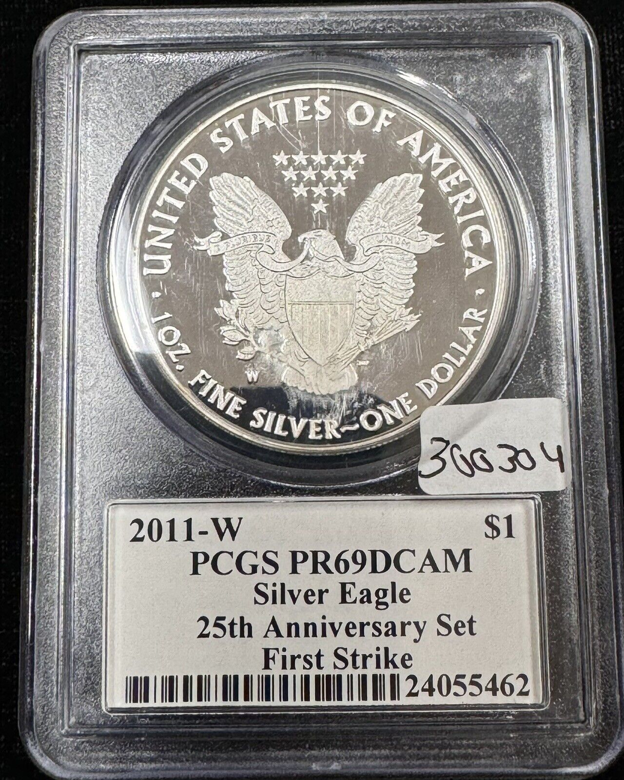 2011 W Silver Eagle PCGS - PR69 DCAM 25th Anniversary