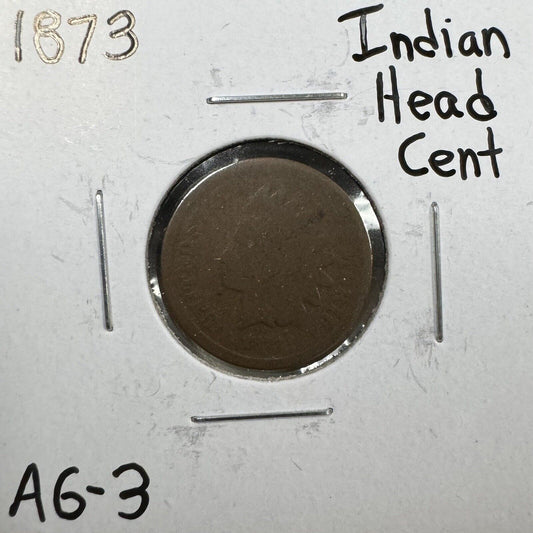 1873 Indian Head Cent - About Good ( 300913 )