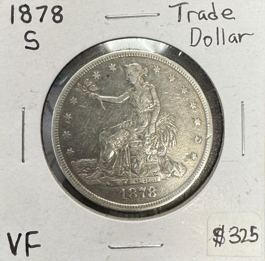 1878 S Trade Dollar - Very Fine ( 301142 )