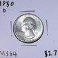 1950 D Washington Quarter - Mint State ( 301043 )