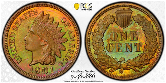 1901 Indian Head Cent PCGS - PR64