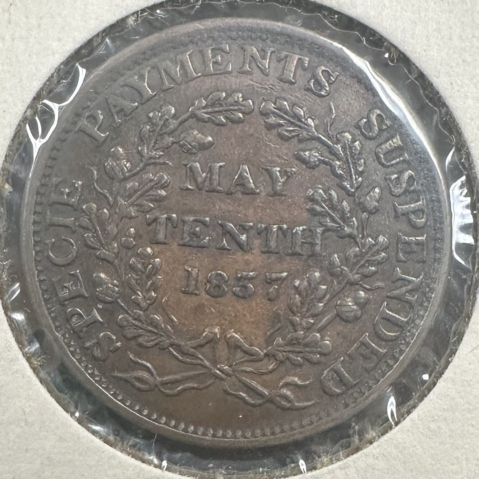 1841 May 10th Hard Times Token L-67 - Almost Uncirculated 