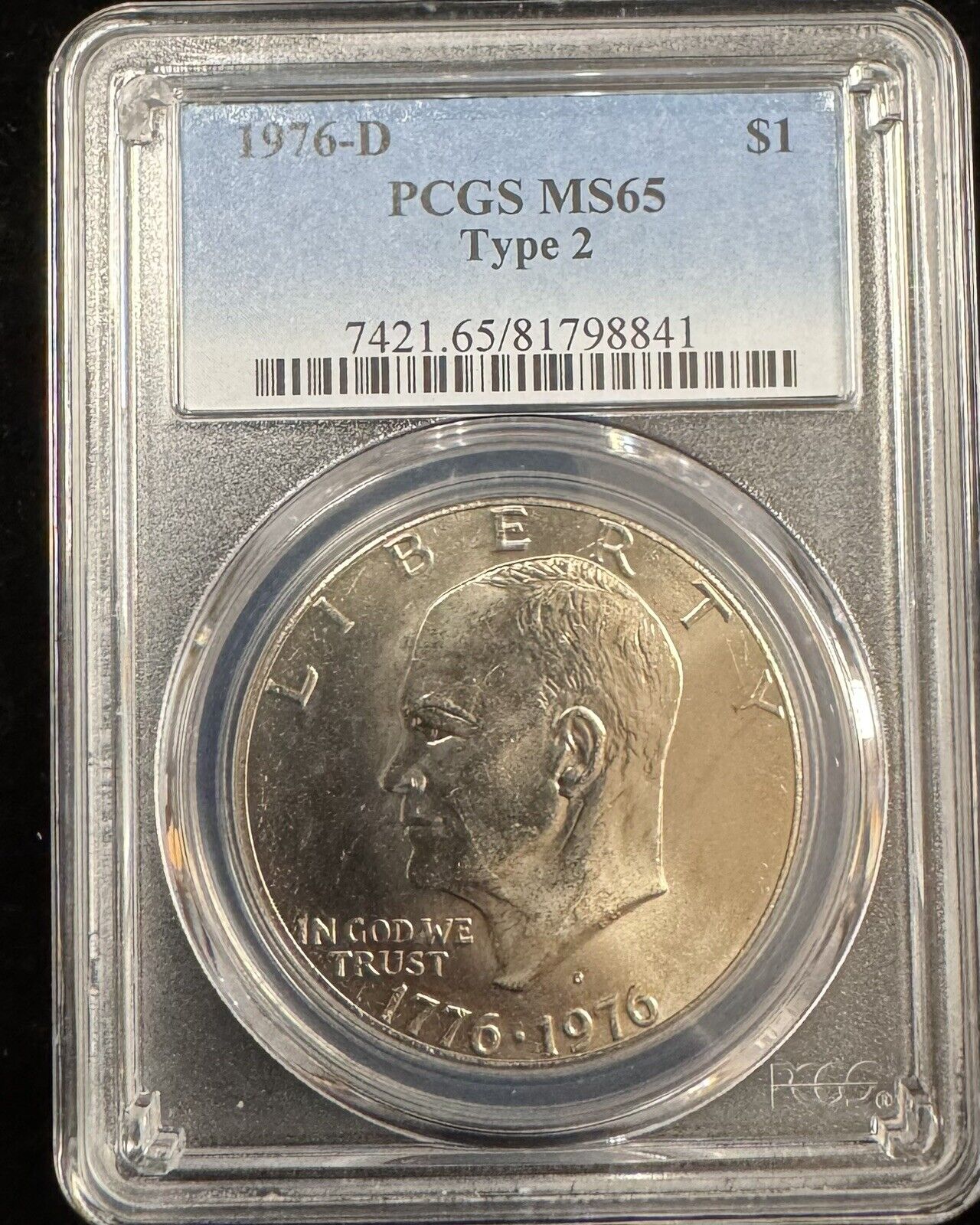 1976 D Type 2 Eisenhower Dollar PCGS - MS65