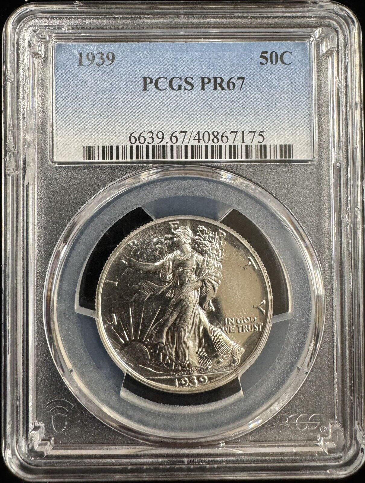 1939 P Proof Walking Liberty Half Dollar PCGS Proof 67 (300758)