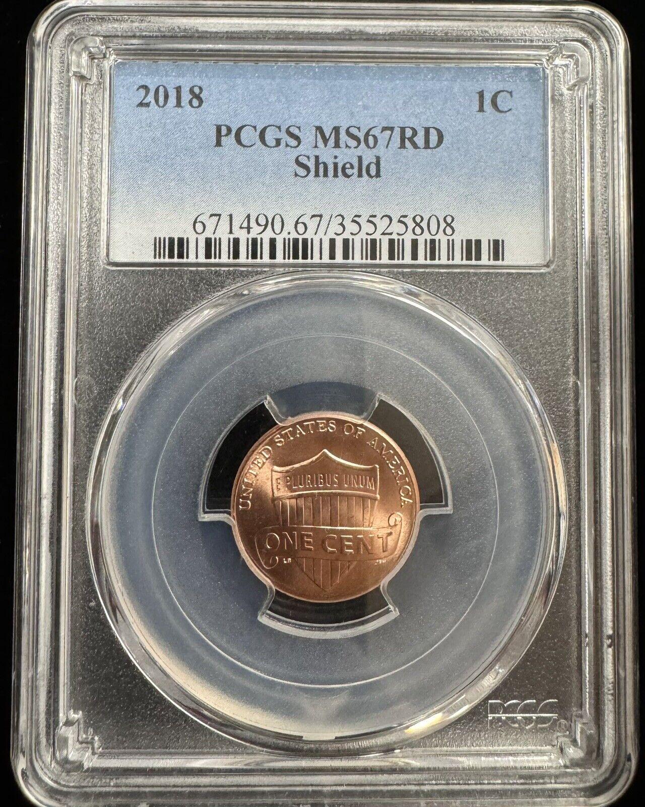 2018 Lincoln Sheild Cent PCGS - MS67 RD