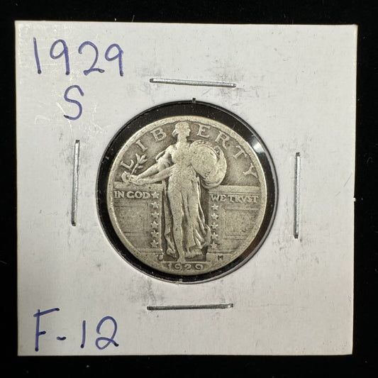 1929 S Standing Liberty Quarter - Fine