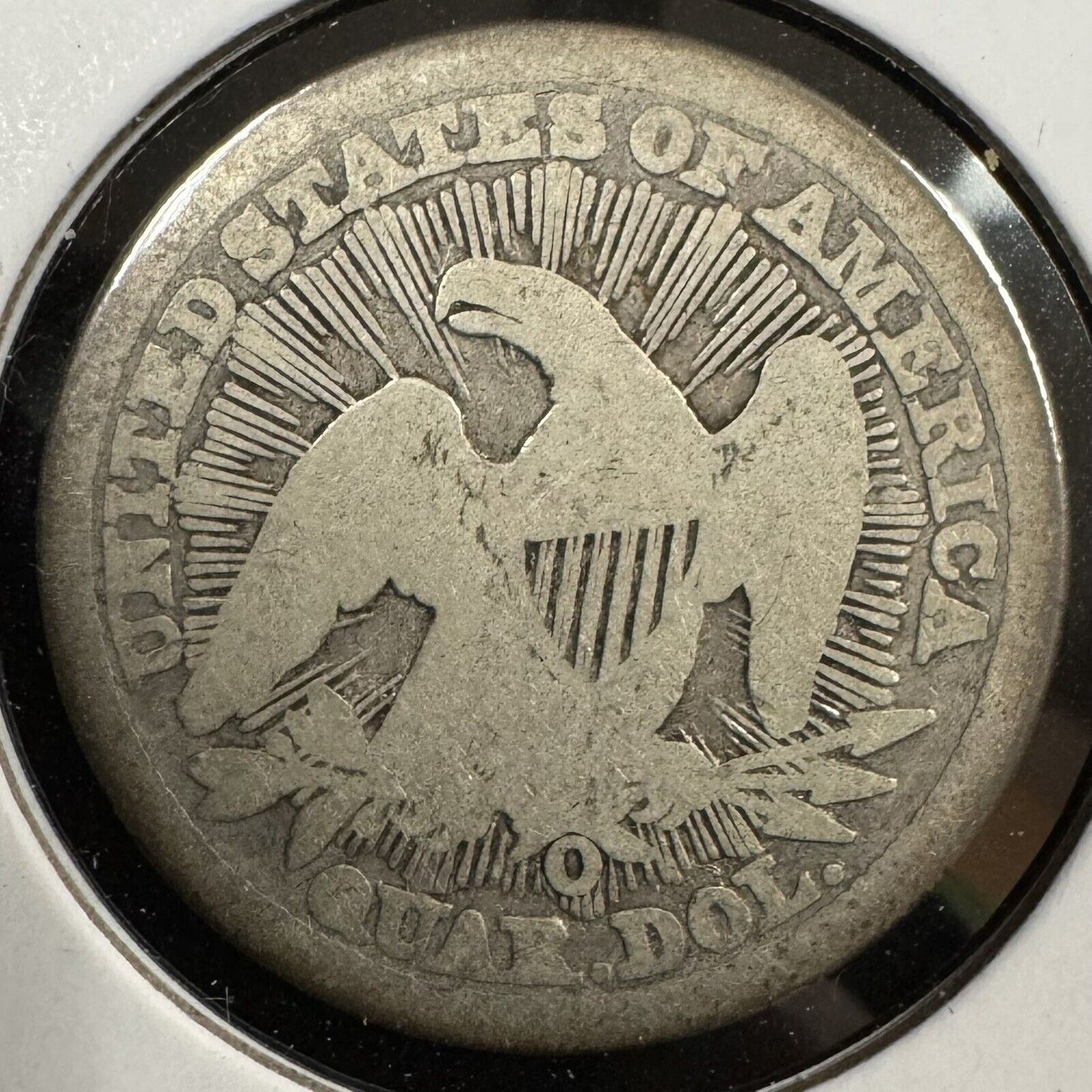 1853 O Seated Liberty Quarter - About Good