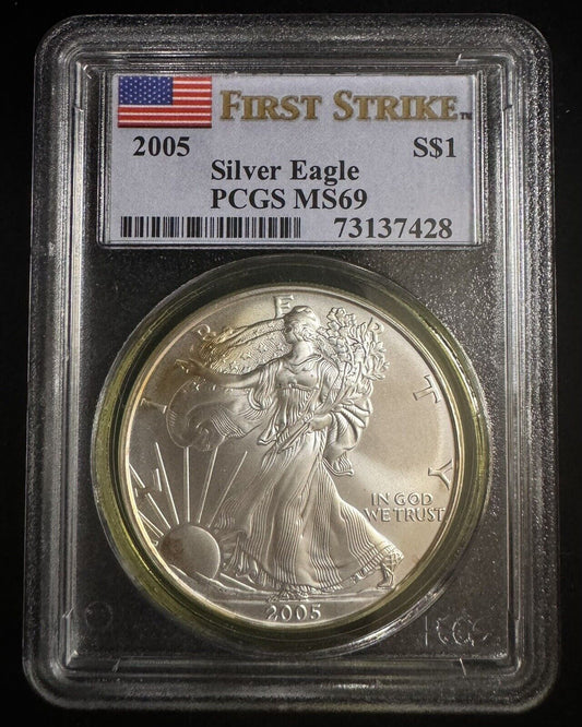 2005 Silver Eagle PCGS - MS69