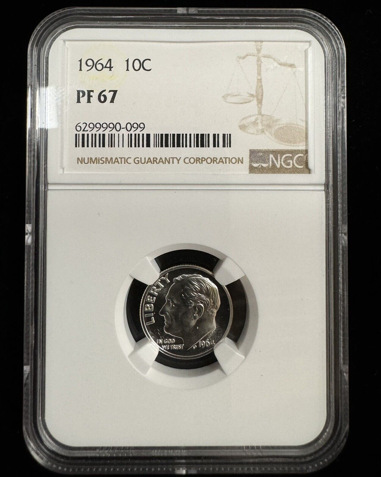 1964 Roosevelt Dime NGC - PF67