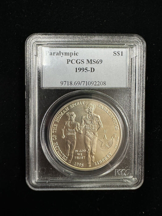 1995-D Paralympics Silver Dollar PCGS MS 69