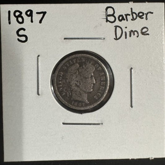 1897 S Barber Dime