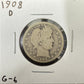 1908 D Barber Quarter - Good ( 300824 )