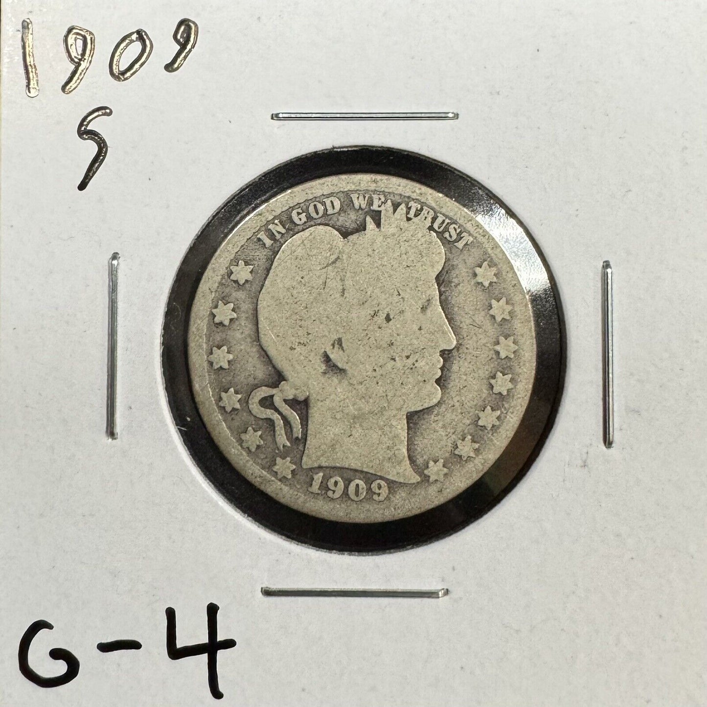 1909 S Barber Quarter - Good ( 300829 )