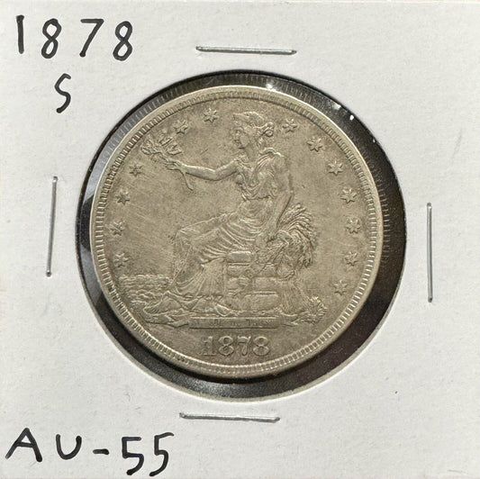 1878 S Trade Dollar - About Uncirculated ( 301189 )