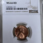 1957 Wheat Cent NGC - MS66 RD ( 301008 )