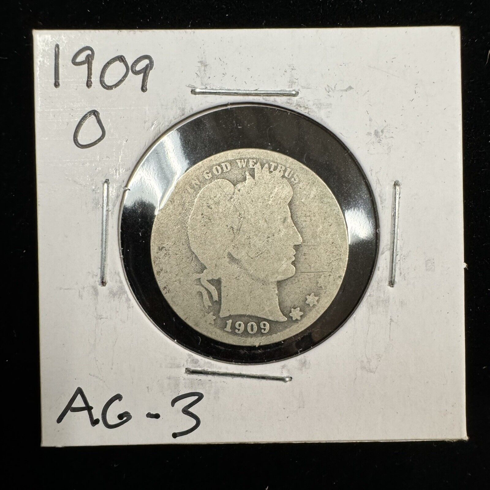 1909 O Barber Quarter - About Good