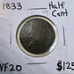 1833 Half Cent - Very Fine ( 301048 )