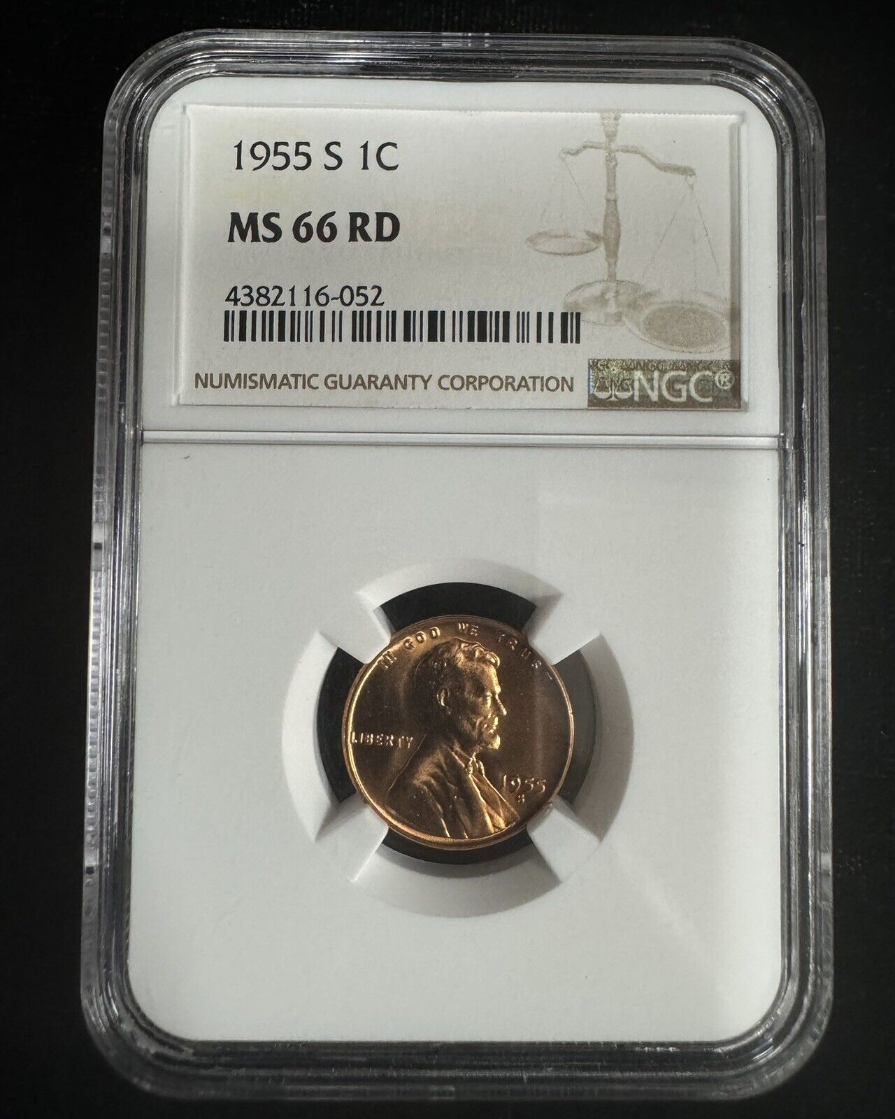 1955 S Wheat Cent NGC - MS66 RD