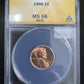 1956 Wheat Cent ANACS - MS66 RED