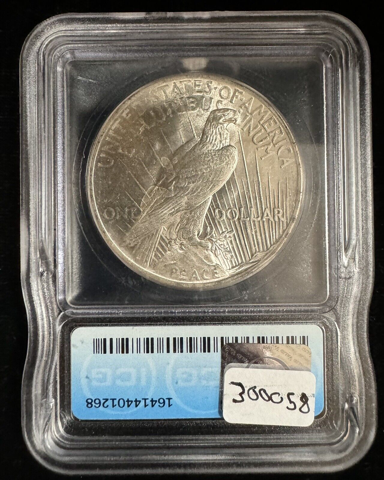 1923 Peace Dollar ICG - MS65