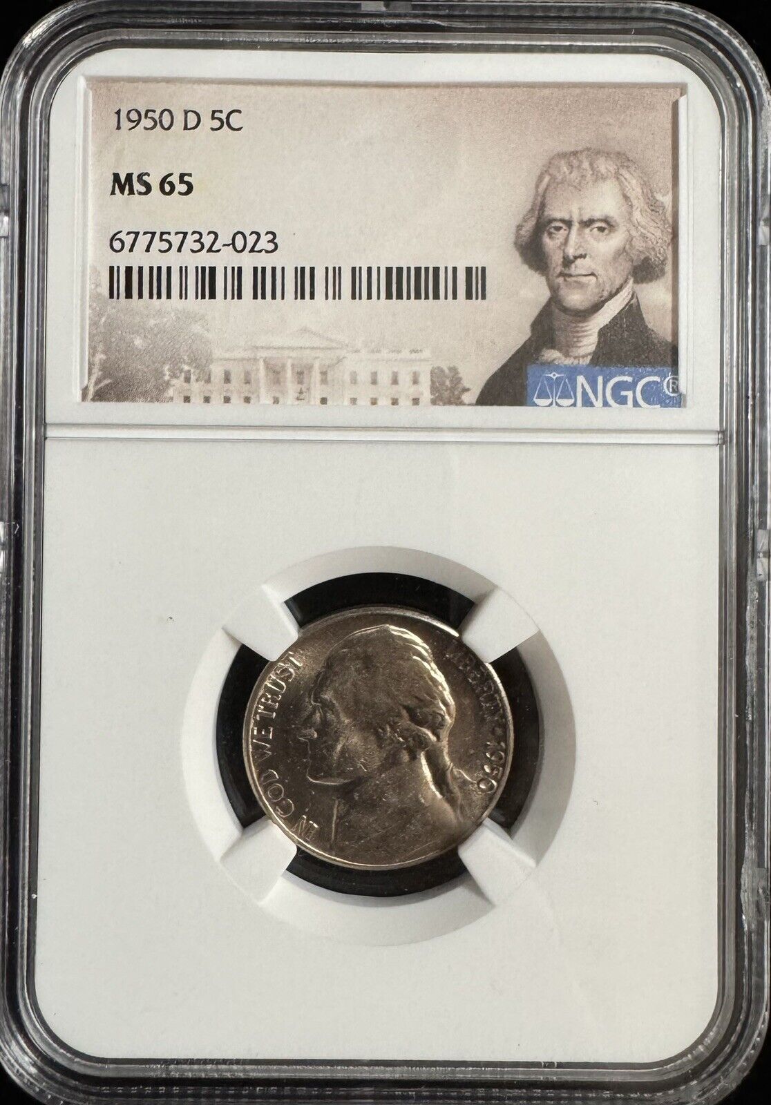 1950 D Jefferson Nickel NGC - MS65 ( 300847 )