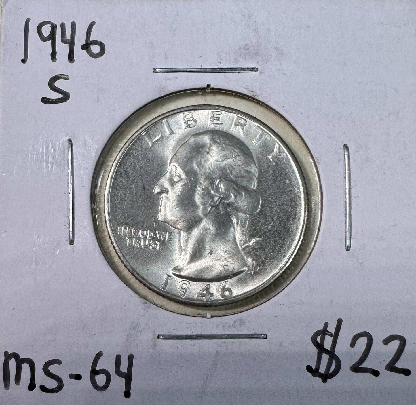 1946 S Washington Quarter - Mint State ( 301057 )