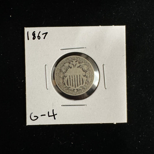 1867 shield nickel