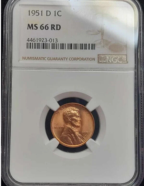 1951-D Lincoln Wheat Cent NGC MS66RD