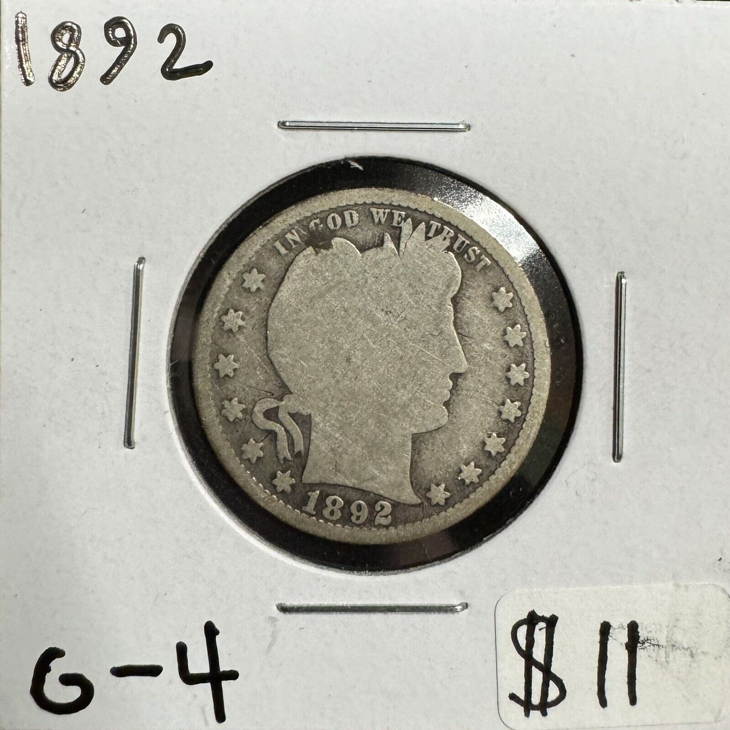 1892 Barber Quarter - Good ( 300839 )