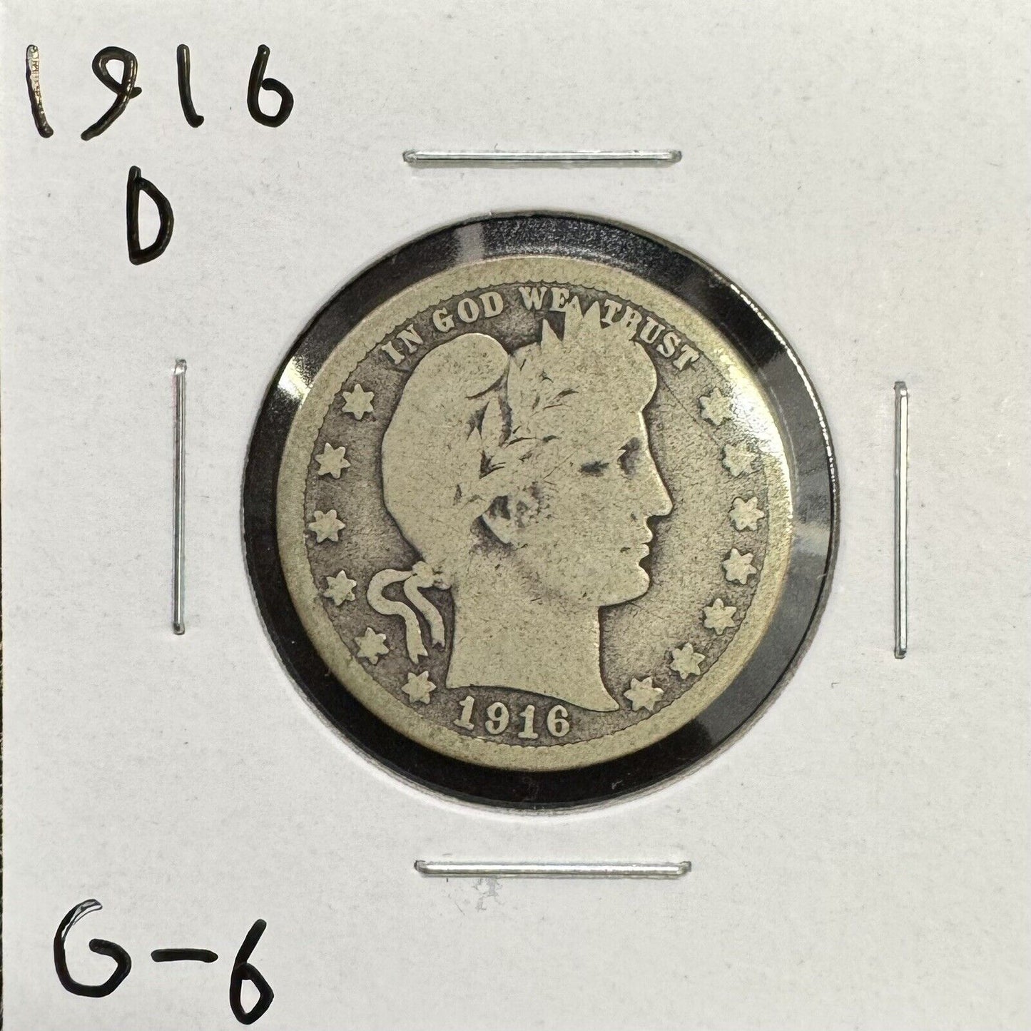 1916 D Barber Quarter - Good ( 300821 )